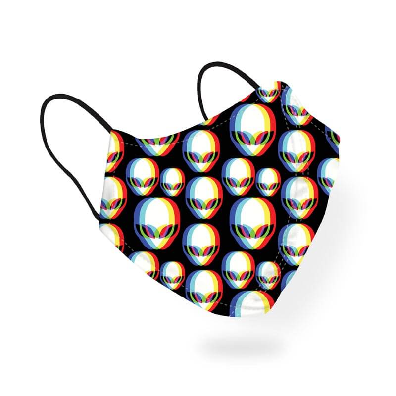 Trippy Aliens Cool 3D Psychedelic Pattern Designer Printed Face Mask