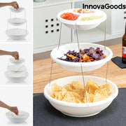 2/3 Tier Twist Fold Party Bowl Serving Plate – Collapsible Snack & Fruit Platter