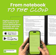 Reusable Spiral Notebook – Letter Size 8.5x11 | Black | Lined Pages | App-Connected & Erasable Design