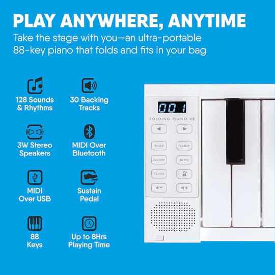 WaveRider 88 – The Foldable Full-Size Piano That Goes Anywhere 🎹