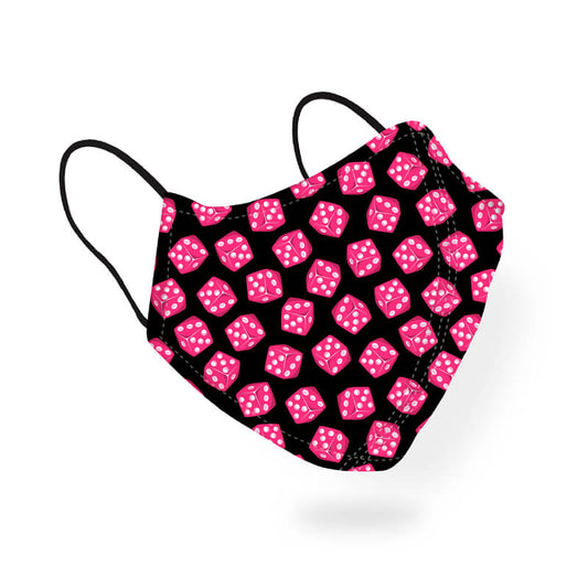 Pink Dice Casino Gambling Quirky Pattern Designer Printed  Face Mask