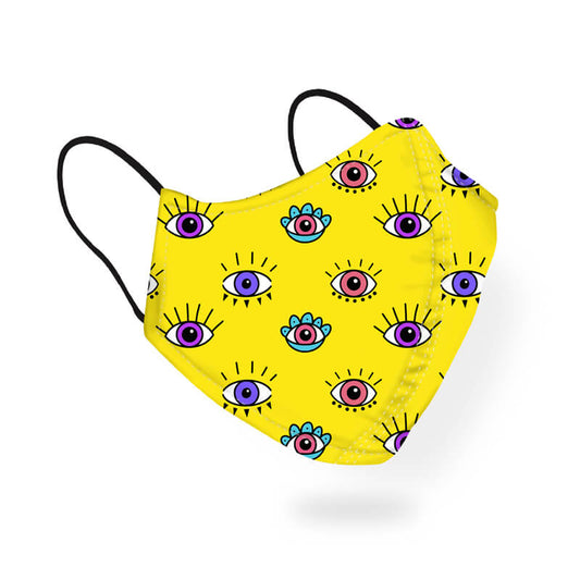 Mystical Colorful Eyes Quirky Pattern Designer Printed Face Mask