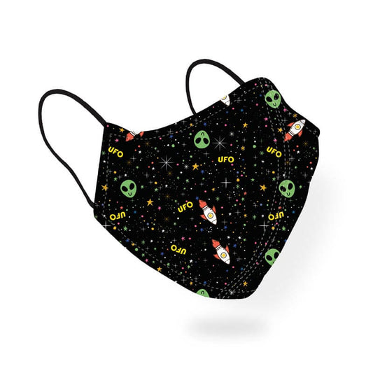 Alien UFO Space Rocket Night Starry Sky Pattern Designer Printed Face Mask