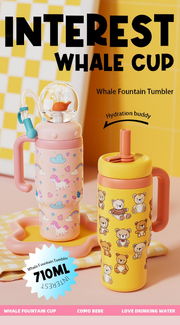 Interactive Whale Fountain Tumbler water Bottle