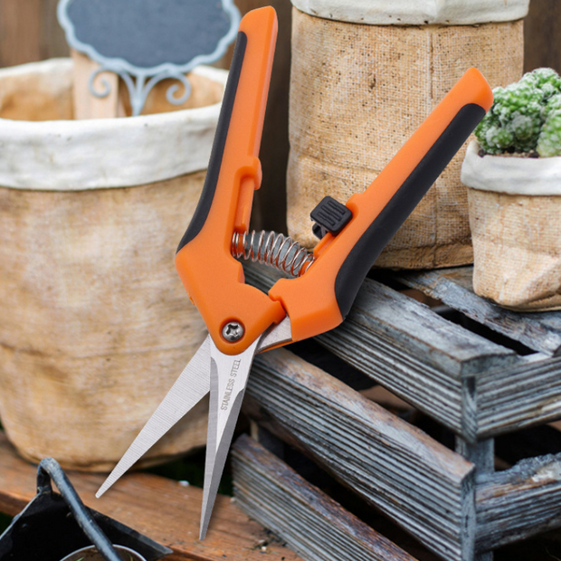 Stainless Steel Garden Pruning Shears , Ergonomic Handle, Ideal for Flowers, Buds, Herbs &amp; Small Plants