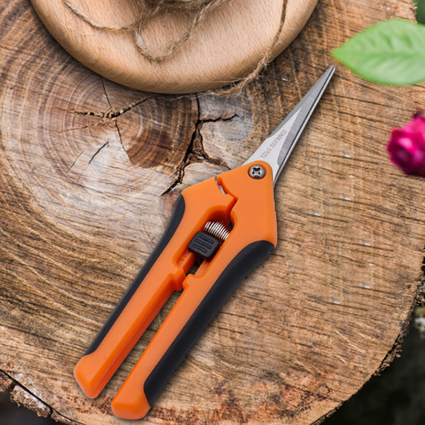 Stainless Steel Garden Pruning Shears , Ergonomic Handle, Ideal for Flowers, Buds, Herbs &amp; Small Plants
