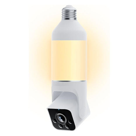 2K HD Wireless Security Camera – Indoor/Outdoor Color Night Vision | Dimmable LED Bulb & 160° Wide-Angle | AI Detection & Voice Assistant Support