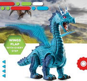 🐉 Remote Control Dragon Toy with Mist Breath, Lights, Sound, and Wing Motion