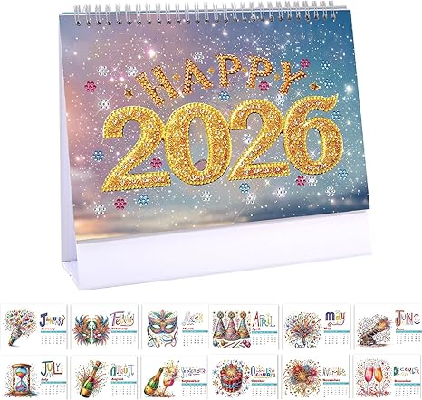 2026 DIY Diamond Painting Desk Calendar