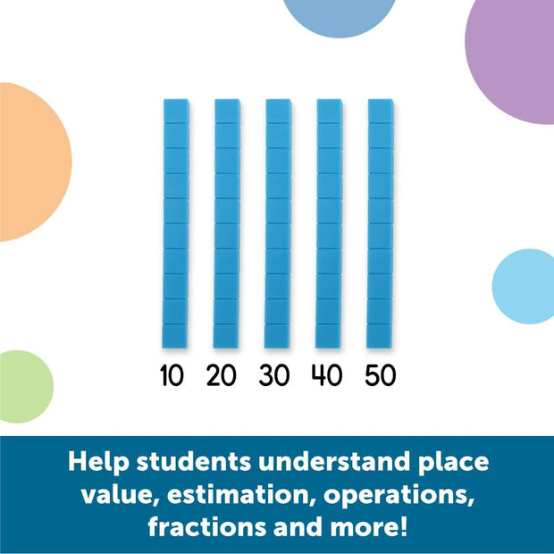🔢 Plastic Base Ten Blocks Set – Visualize Math with Hands-On Learning