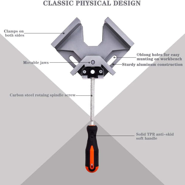 🧰 90° Right Angle Clamps – Precision Aluminum Corner Tool for Woodworking, Welding & DIY Projects