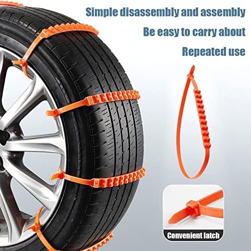 Reusable Car Snow Chains | Universal Adjustable Emergency Snow Tire Chain for Cars