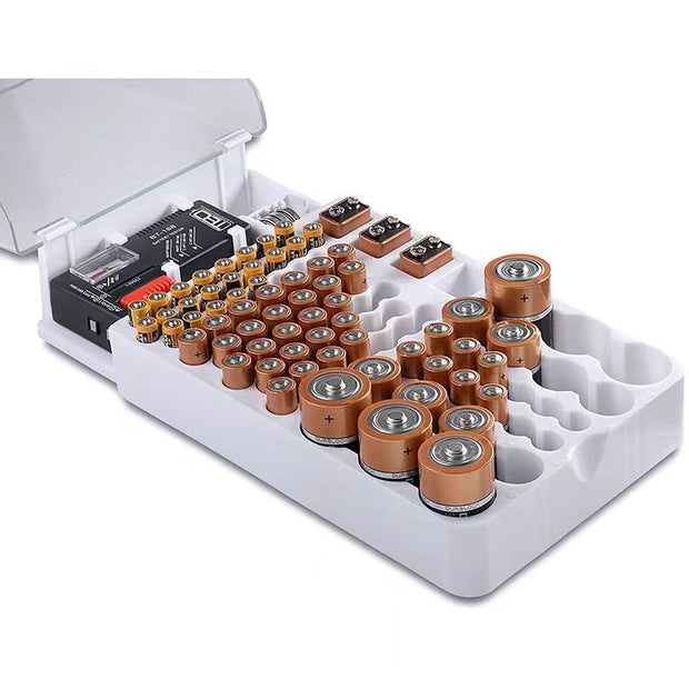 Multi-Functional Battery Storage Box – Categorized Storage | Dustproof & Moisture-Resistant, Easily Organize All Types of Batteries