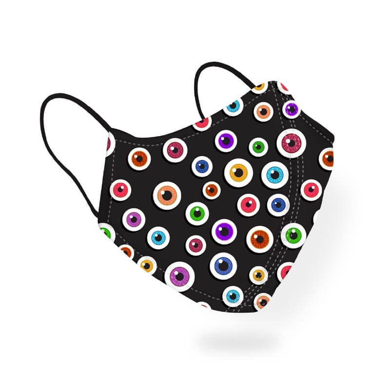 Googly Human Eyes Colorful Pattern Designer Printed Face Mask