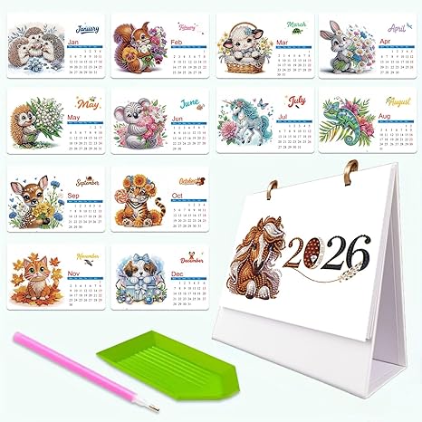 2026 DIY Diamond Painting Desk Calendar