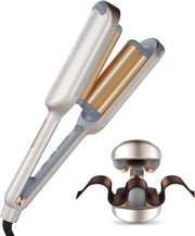 Beach Waves Curling Iron – Ionic Deep Waver with Ceramic 3-Barrel Design | Dual Voltage