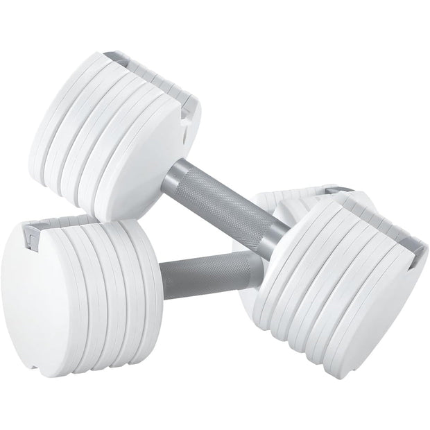 Adjustable Dumbbell 11 lbs (5 kg) – 5-Level Pure Series White Dumbbell for Versatile Training