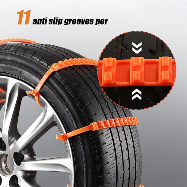 Reusable Car Snow Chains | Universal Adjustable Emergency Snow Tire Chain for Cars
