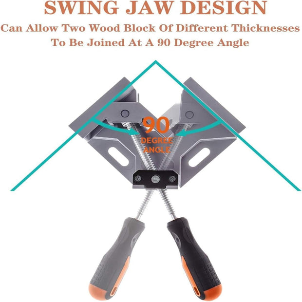 🧰 90° Right Angle Clamps – Precision Aluminum Corner Tool for Woodworking, Welding & DIY Projects