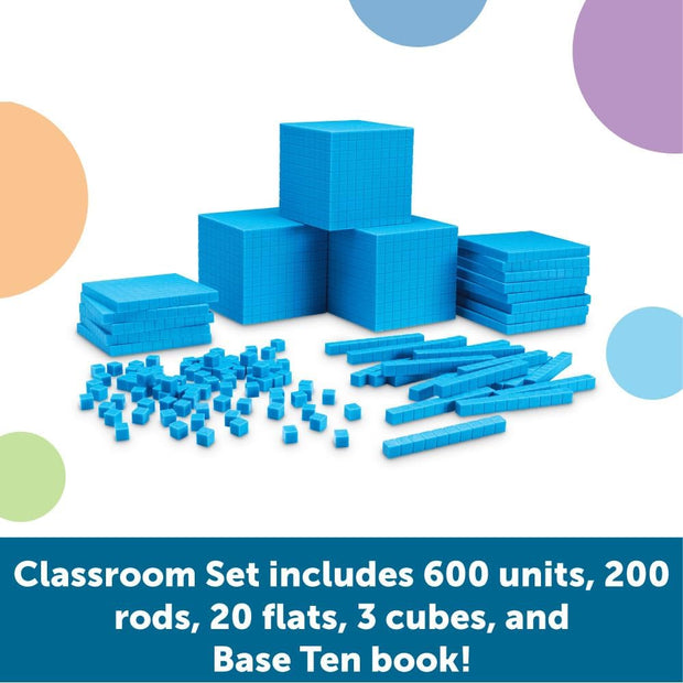 🔢 Plastic Base Ten Blocks Set – Visualize Math with Hands-On Learning