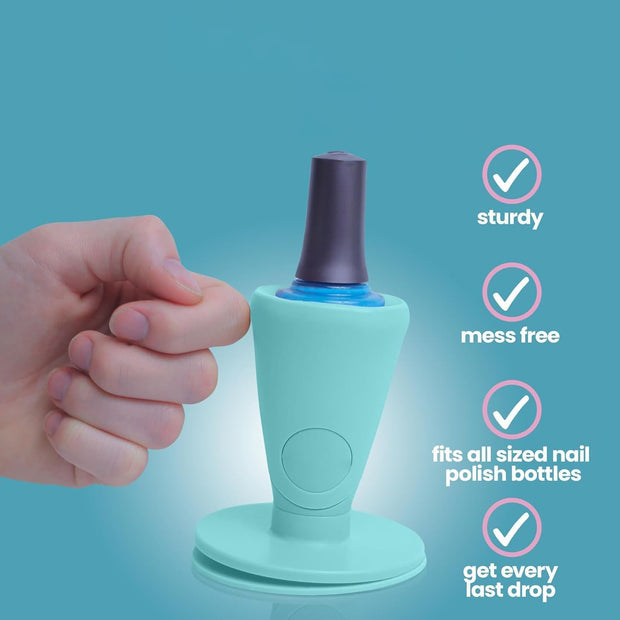 Hinge-Style Anti-Spill Nail Polish Holder – Adjustable Tilt with Air-Lock Suction for Mess-Free Manicures