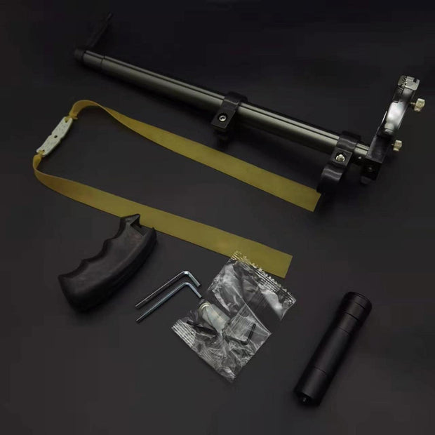 High-Precision Telescopic Slingshot – High-Power Rubber Band Catapult with Laser Aiming