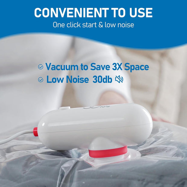 Vacuum Storage Bag with USB Electric Pump,6 Pcs,For Clothing and Garment Travel,Clothing Compression Bag