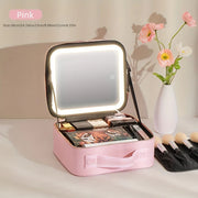 Makeup Storage Box with LED Mirror – Adjustable Compartments