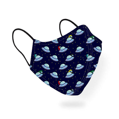 Cute Among Us Imposter UFO Sky Space Pattern Designer Printed Face Mask