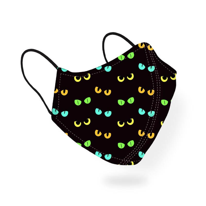 Colorful Funny Cat Eyes Animal Lover Pattern Designer Printed Face Mask