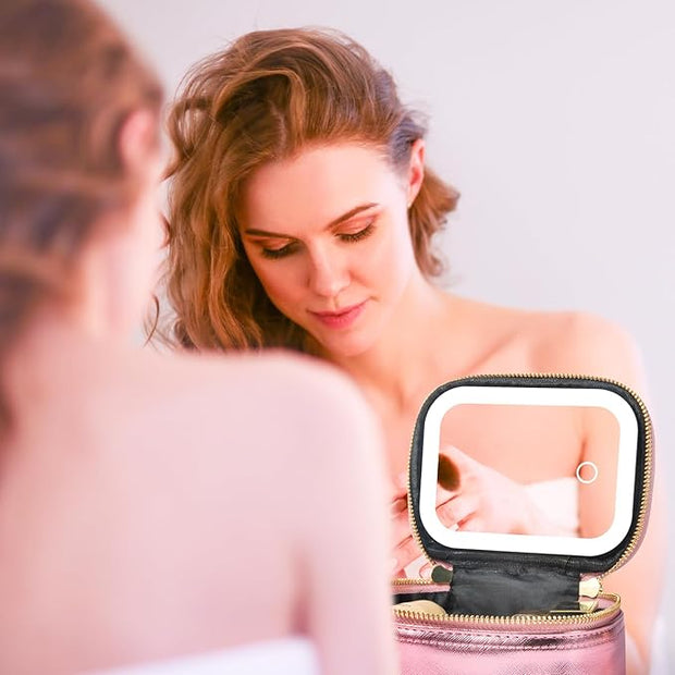 💄Mini Makeup Bag with LED Mirror — Compact, Stylish, and Always Ready ✨