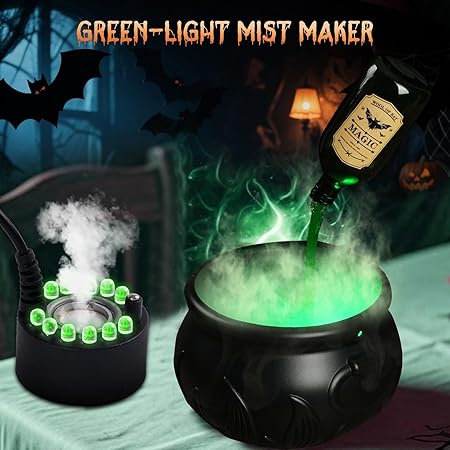 Halloween Floating Potion Set – DIY Mist Cauldron with Eerie Glow & Reusable Design