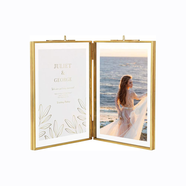 2 Pcs Hanging Glass Photo Frames – 6×6 Inch Double Glass Pressed Flower Frames