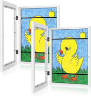 Kids Art Frame – Front-Opening & Replaceable | A4 Display & Storage Frame | For 2D/3D Artwork | Wall-Mounted White Frame