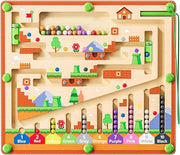Montessori toys, magnetic color and number mazes