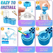 Brush Cleaner, Upgraded 5-in-1 Painting Supply with Drain and Brush Holder