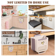 Hanging Trash Can for Kitchen Cabinet – Foldable Space-Saving Bin 2.64 Gallon