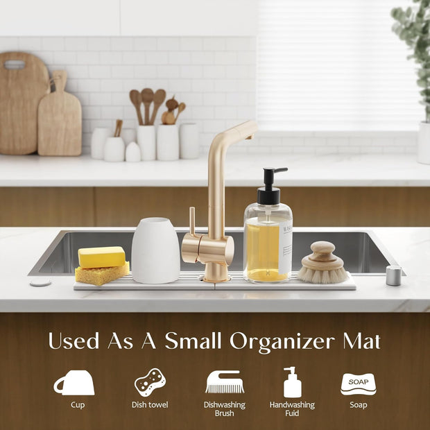 Diatom Sink Drying Stone Mat – Quick-Dry Water Absorbing Tray for Kitchen & Bathroom