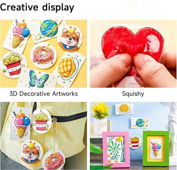 44-Piece Magic Foam Texture Painting Set – Creative Art & Craft | 3D Effect Texture Painting Kit for Kids and Adults