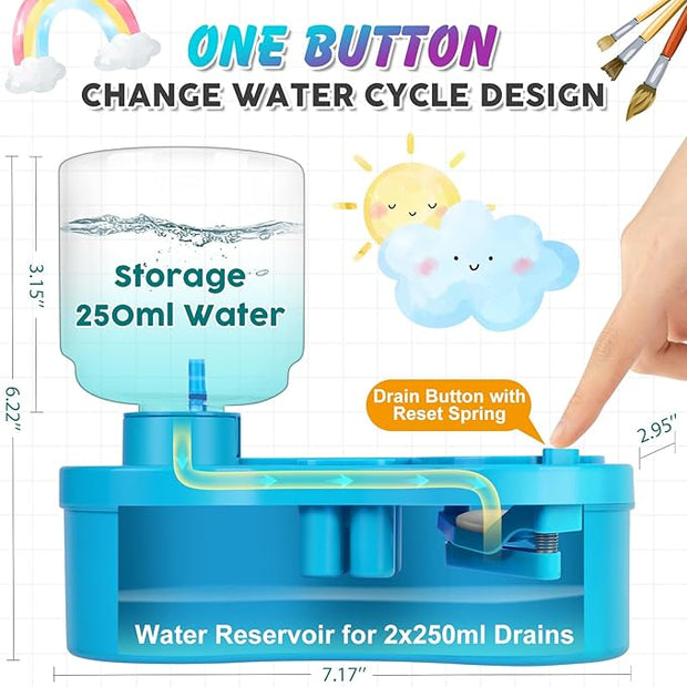 Brush Cleaner, Upgraded 5-in-1 Painting Supply with Drain and Brush Holder