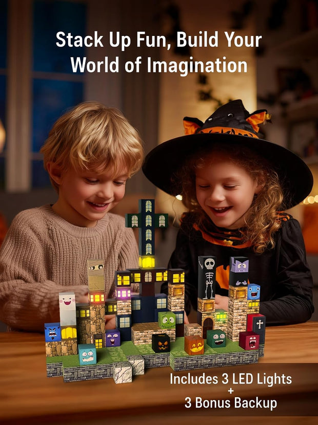 Magnetic Building Blocks – 137 PCS Light-Up STEM Set for Kids