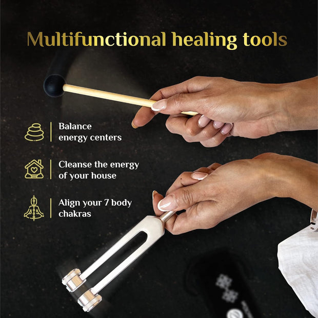 Tuning Forks for Healing Set (128Hz, 256Hz, 512Hz)