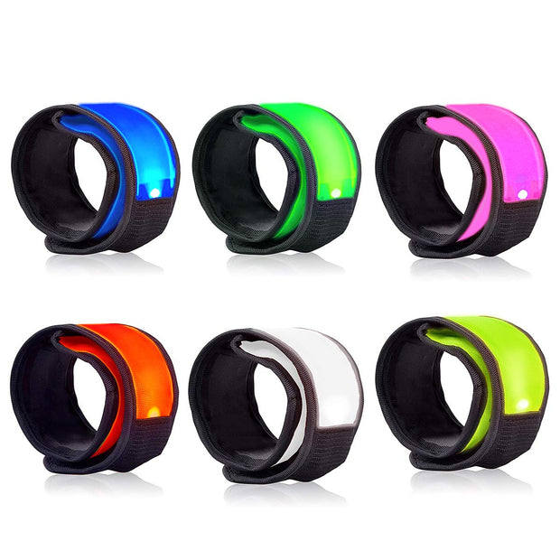 LED Safety Slap Bracelets – Reflective Armband for Night Walking, Running, Cycling