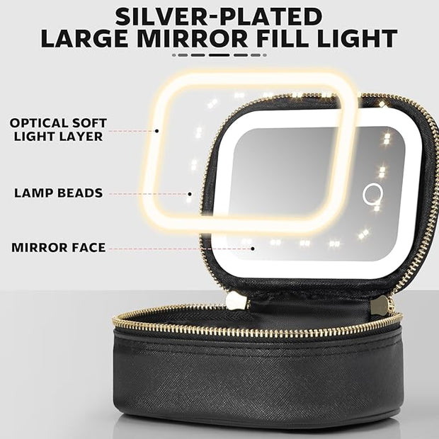 💄Mini Makeup Bag with LED Mirror — Compact, Stylish, and Always Ready ✨