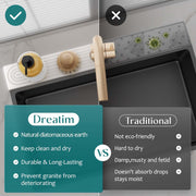 Diatom Sink Drying Stone Mat – Quick-Dry Water Absorbing Tray for Kitchen & Bathroom