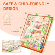 Montessori toys, magnetic color and number mazes