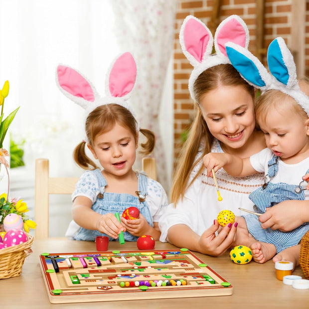 Montessori toys, magnetic color and number mazes