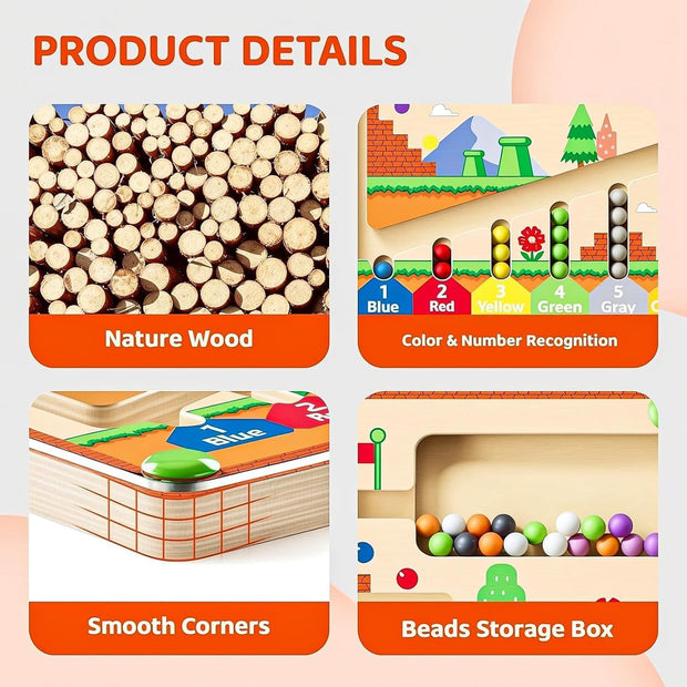 Montessori toys, magnetic color and number mazes
