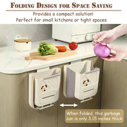 Hanging Trash Can for Kitchen Cabinet – Foldable Space-Saving Bin 2.64 Gallon