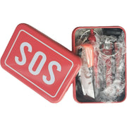 Emergency Survival Kit – Multi-Tool Set with Compass &amp; LED Flashlight in Portable Red Case